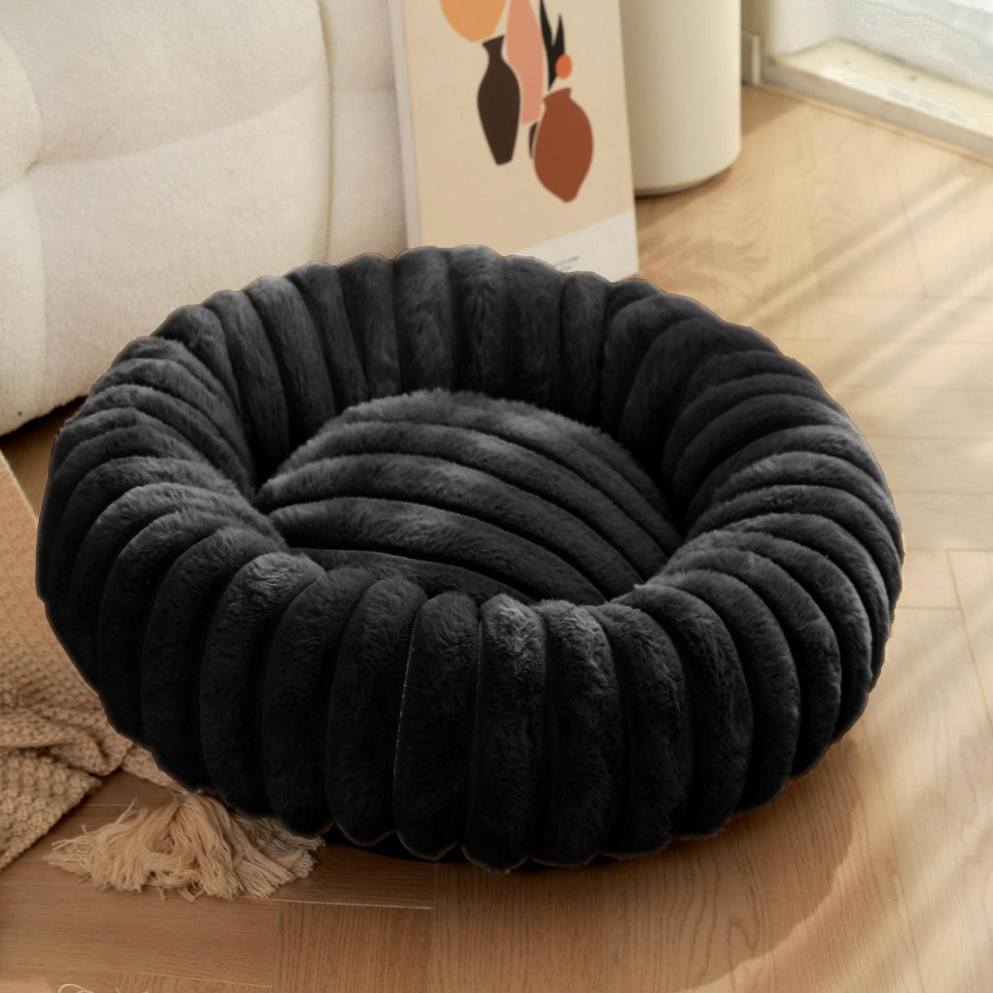 Plush Paws Haven: Ultra-Soft Calming Dog Bed for Cozy Comfort